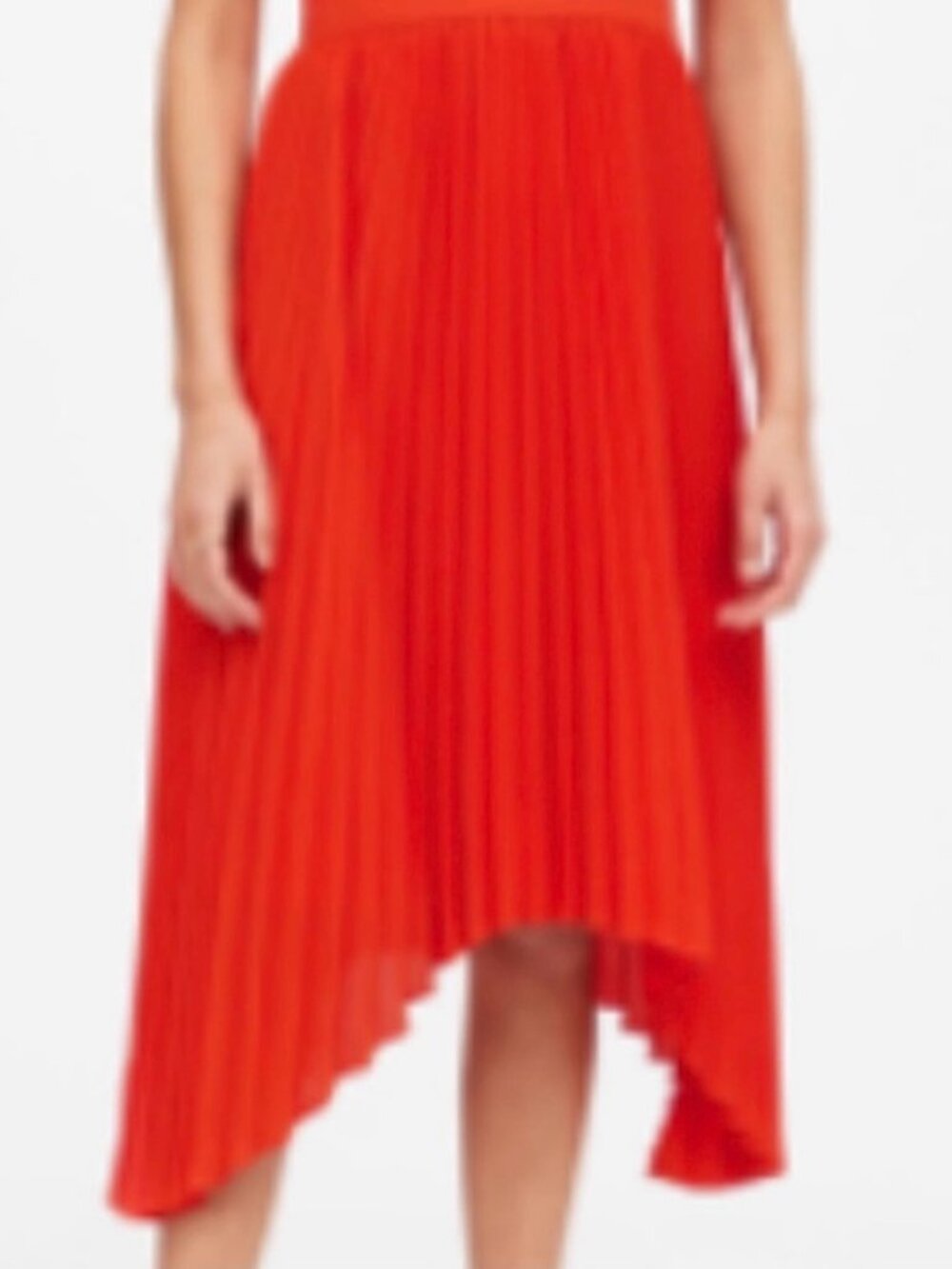 Banana Republic High-Low Pleated Dress in Vibrant Fire Engine Red - Picture 4 of 4